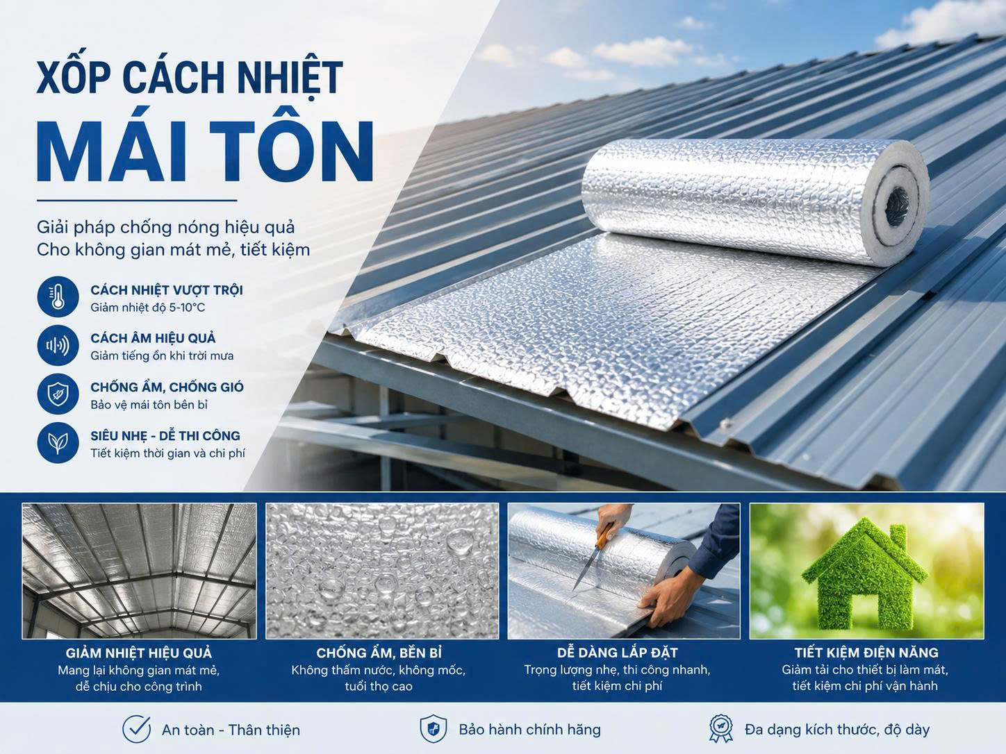 xốp giảm nhiệt mái tôn