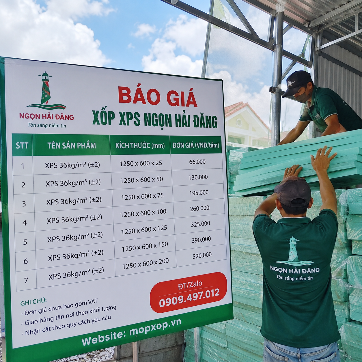Báo giá xốp XPS chi tiết năm 2026