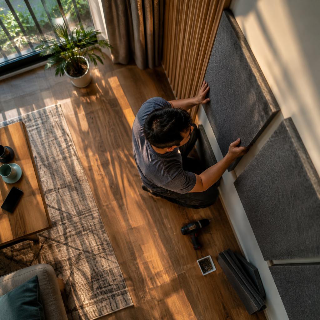 Lắp đặt tấm cách âm mốp xốp cho tường nhà ở