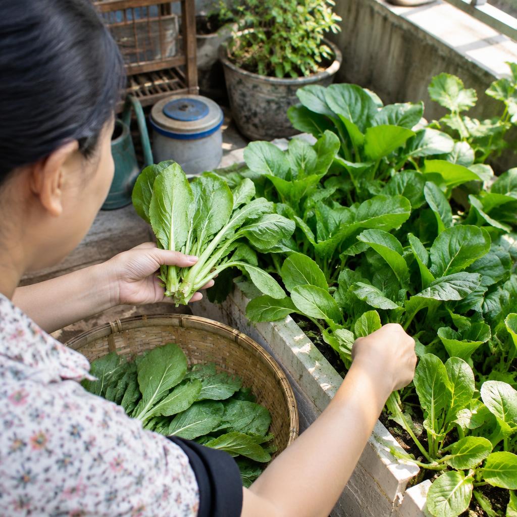 Vườn rau sạch tại nhà với nhiều loại rau xanh tươi